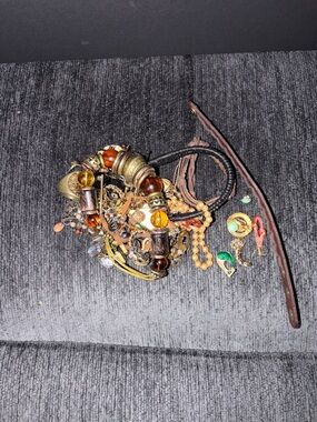 Mixed Boho Jewelry Lot – Amber, Gold & Brown Accents